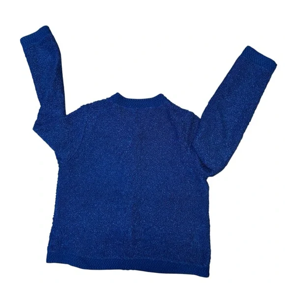 J crew royal blue Tweedy textured cardigan sweater size small lady jacket bw853 - Picture 7 of 8